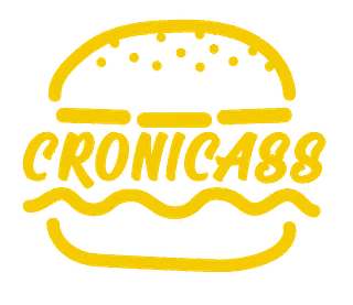Hamburguesería Crónicass logo trans amarillo