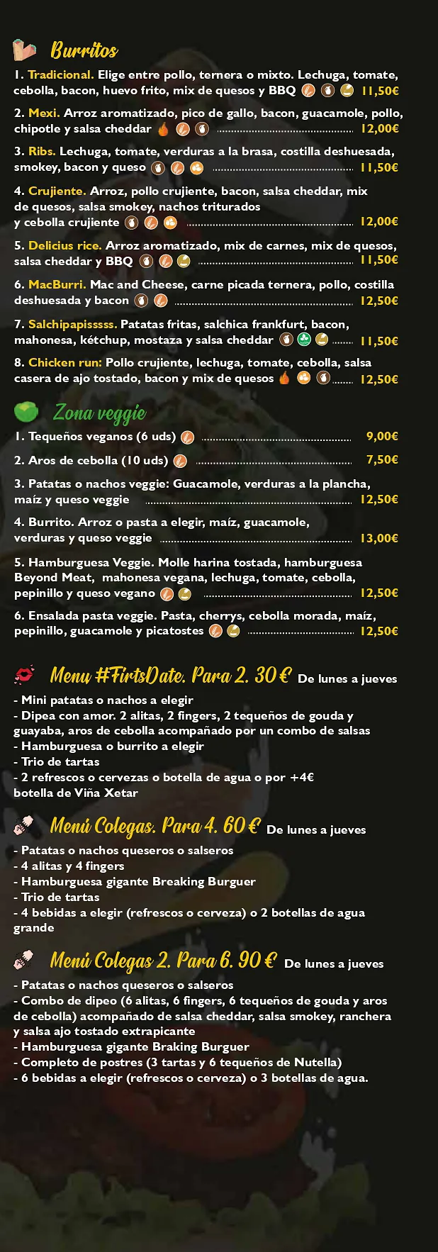 Hamburguesería Crónicass CARTA PAGINA4
